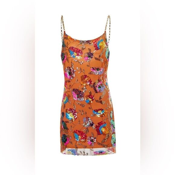 Sisters The Label Kitty Slip Mini Dress - Tropical Barbie & Tangerine Dream Silk - Picture 4 of 8